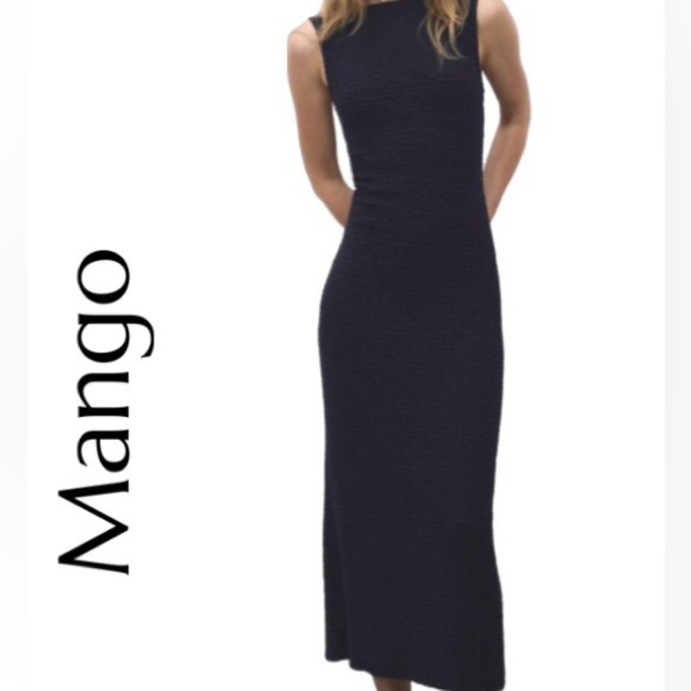 Mango Textured Sleeveless Maxi Dress (Size Medium)NWT